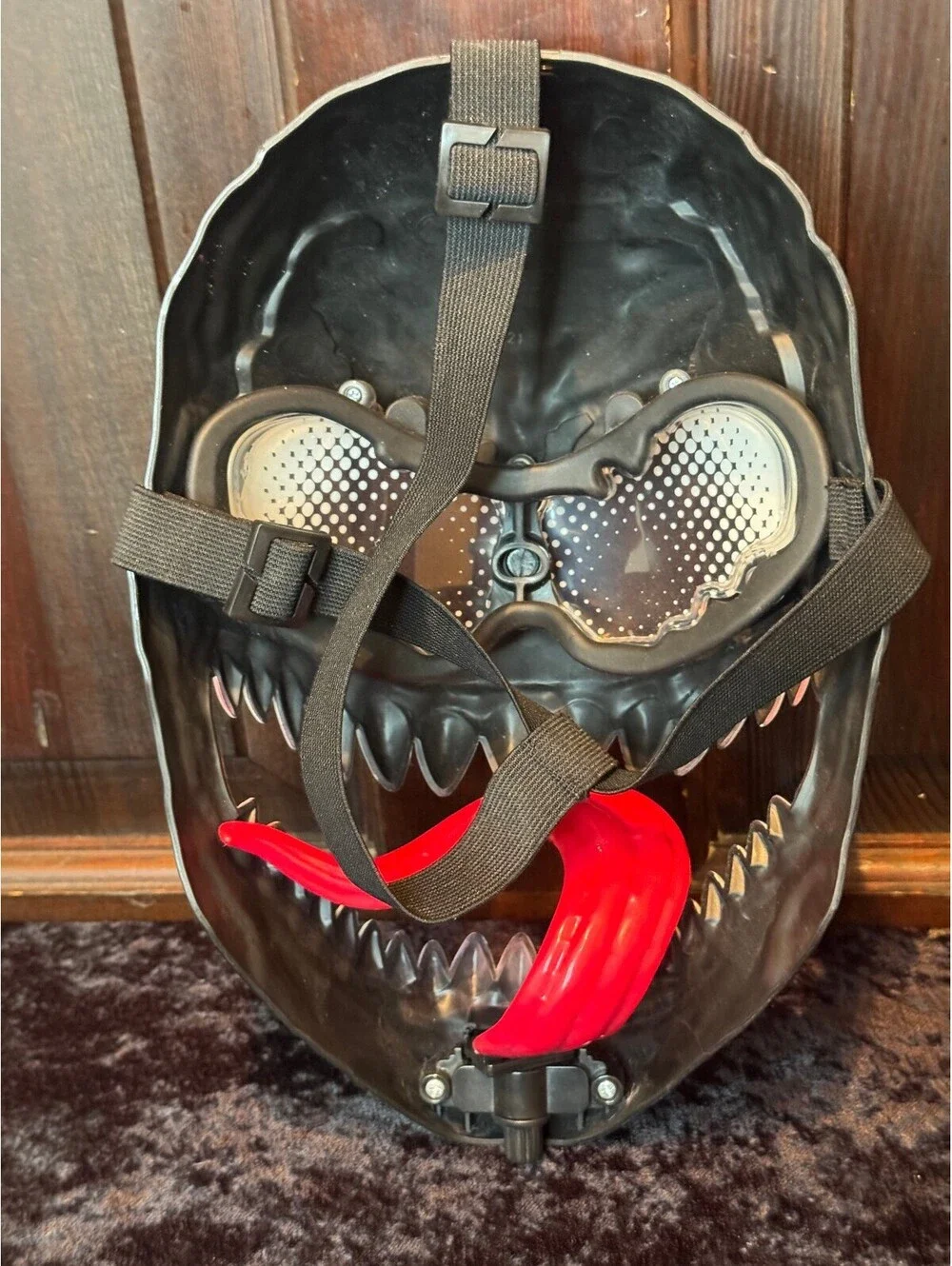 Venom Character Face Mask with Red Tongue